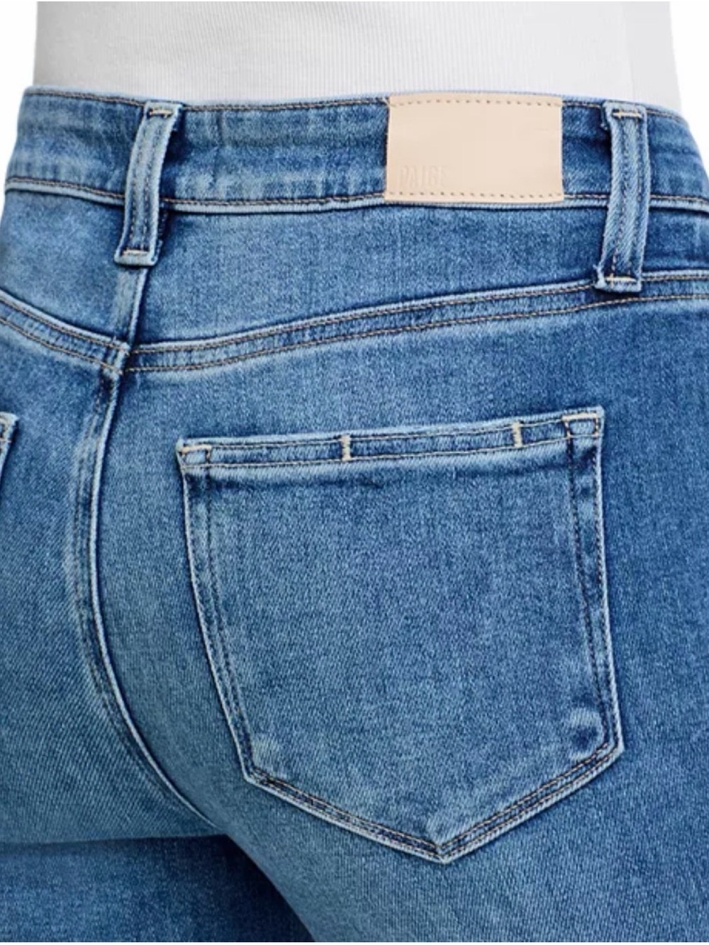 Paige Petites High Rise Laurel Canyon Jeans in Monaco Mist Sz 24 - Picture 5 of 15